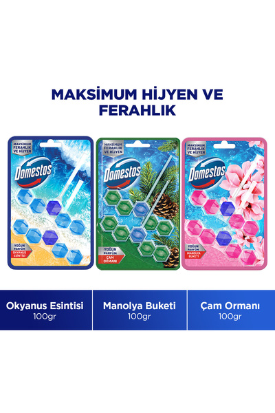 Domestos Tuvalet Bloğu 100 G Çam Ormanı 100 X1 Manolya Buketi 100 G X1 Okyanu...