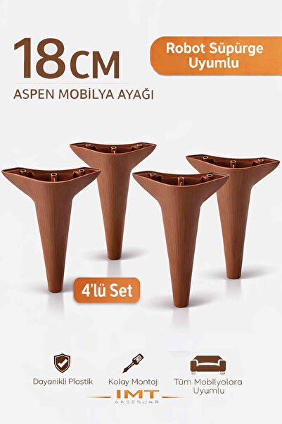İMT AKSESUAR Aspen 20 cm (4'lü Set) Koltuk Baza Dolap Tv ünitesi Yatak Odası ...