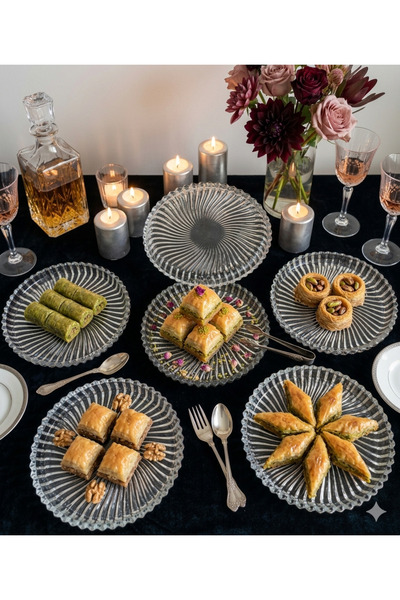 DİBA AVM موضة جديدة زجاج سانتا 6 - 13 سم 6 قطع طقم أطباق وعرض