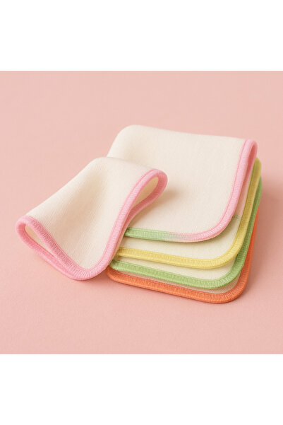 LilJoy 10’lu Karışık Renkli %100 Organik Pamuk Bebek Mendili 20x20 cm Ağız & ...