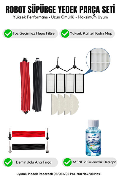 Asgard Grup ROBOROCK Q8 MAX, Q8 MAX+ COMPATIBIL 1 perie principală 2 perii la...