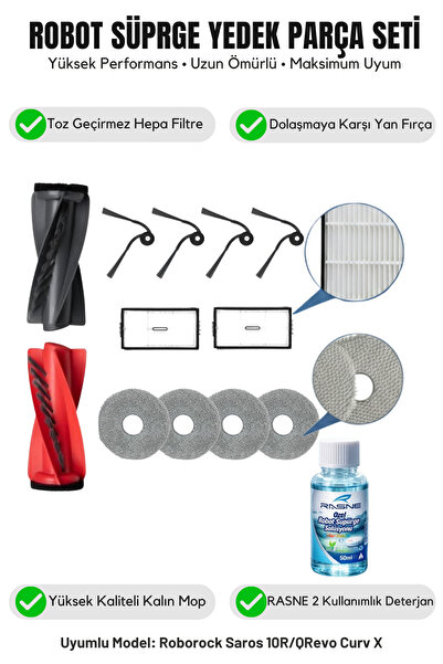 Asgard Grup روبروك ساروس 10R-Q ريفو كيرف إكس متوافق مع 1 فرشاة رئيسية و4 فرشا...