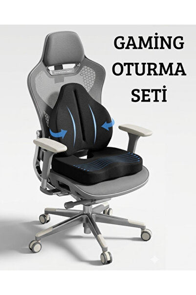 Ankaflex Gaming Set Visco Ortopedik Oturma Minderi ve Bel Destek Yastığı 2li Set