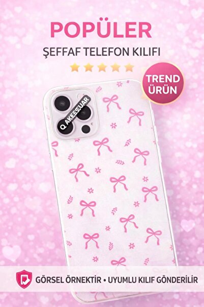 Q Aksesuar Samsung Galaxy Note 10 Lite Uyumlu Pembe Kurdele Tasarımlı Şeffaf ...