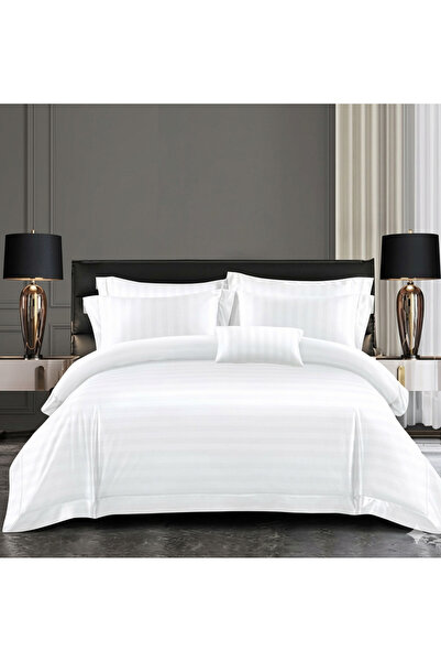 Truva Grup Set Lenjerie de Pat 6 Piese – Damasc Finetat Deluxe – Pat Dublu – ...