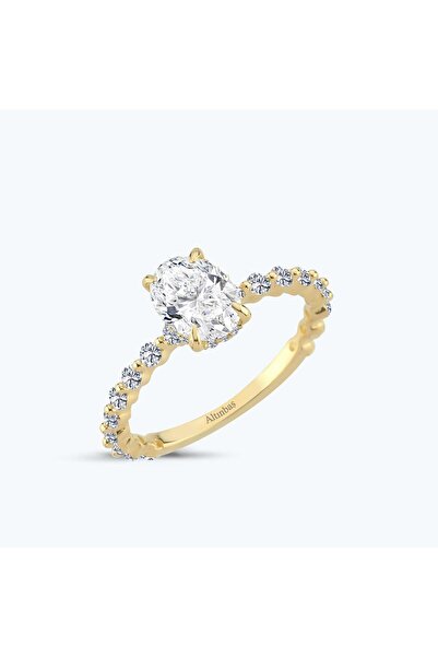 Altınbaş Altın Kolları Taşlı Oval Yüzük