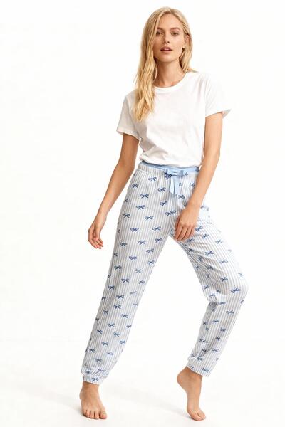 Rays Pantaloni de pijama pentru femei cu model cu fundă albastră 4528