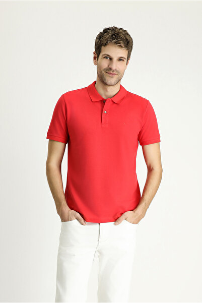 Kiğılı Tricou slim din bumbac brodat cu gât polo