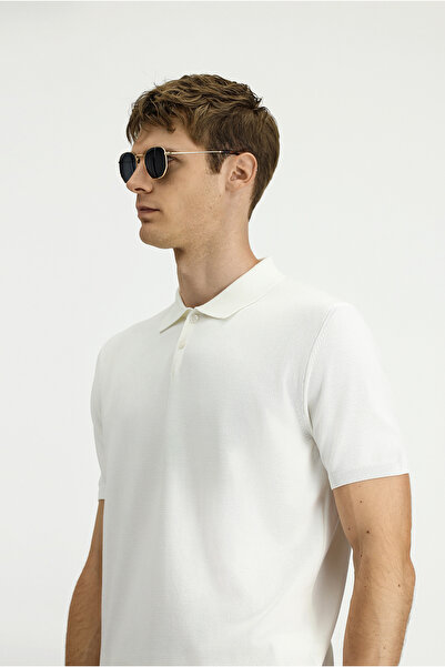 Kiğılı Tricou tricotat cu guler polo cu croiala normala