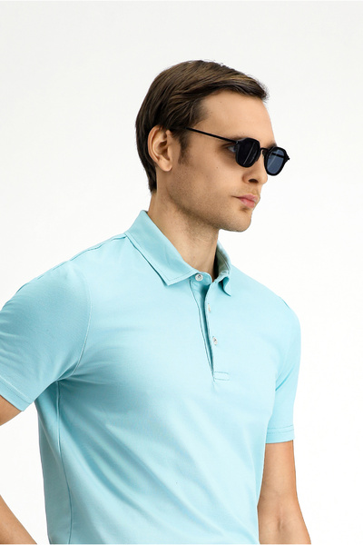 Kiğılı Tricou slim din bumbac cu gât polo