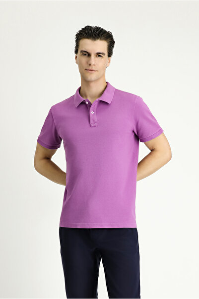 Kiğılı Embroidered Slim Fit Cotton Polo Collar T-Shirt