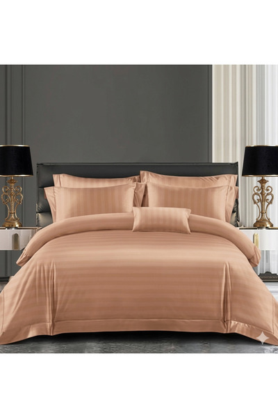 Truva Grup Set Lenjerie de Pat 6 Piese – Damasc Finetat Deluxe – Pat Dublu – ...