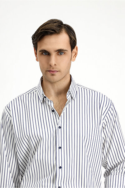 Kiğılı Μακρυμάνικο κλασικό ριγέ βαμβακερό πουκάμισο