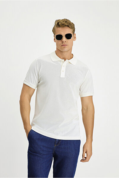 Kiğılı Tricou Slim Fit din bumbac, fără ondulații, cu gât polo