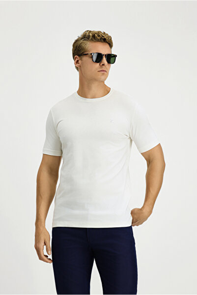 Kiğılı Tricou din bumbac, slim, cu decolteu, slim fit