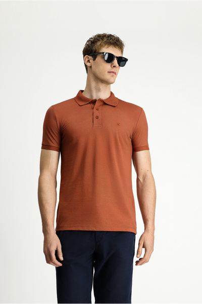 Kiğılı Slim Fit Slim Fit Embroidered Cotton Polo Neck T-Shirt