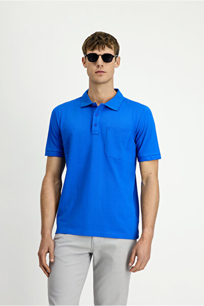 Kiğılı Tricou cu guler polo din bumbac cu croiala normala, brodat cu buzunare...