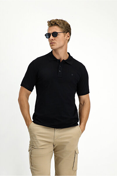 Kiğılı تي شيرت بقصة ضيقة من القطن غير قابل للتجعيد وياقة بولو