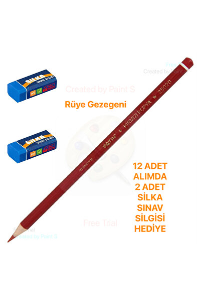 Fatih Kırmızı Kopya Kurşun Kalem / 12 Adet Alımda 1 Adet Kalemtıraş ve 1 Adet...