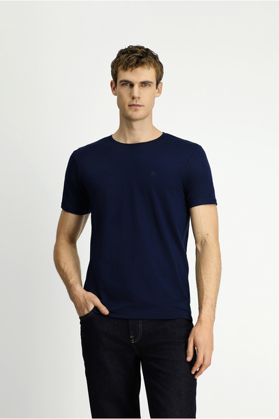 Kiğılı Tricou din bumbac, slim, cu decolteu, slim fit