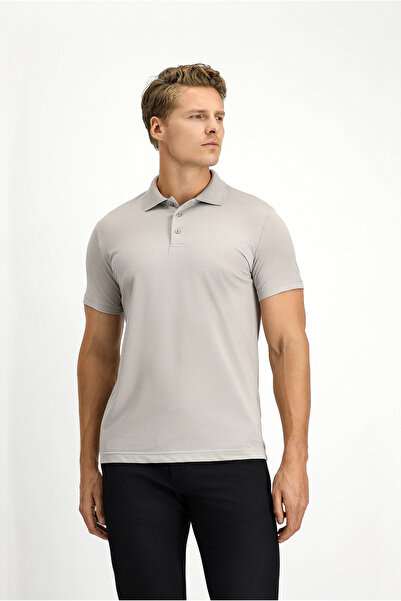 Kiğılı Slim Fit Slim Fit Κεντημένο βαμβακερό μπλουζάκι με γιακά πόλο