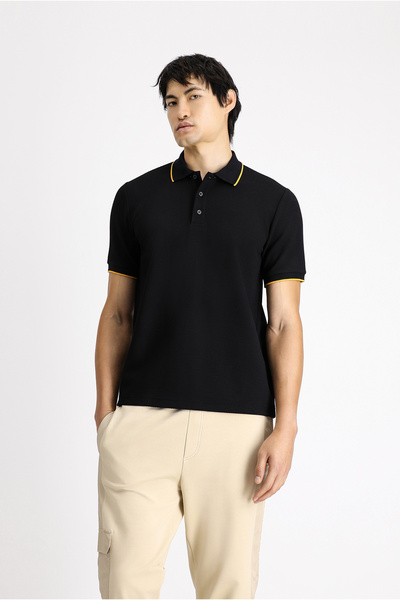 Kiğılı Tricou cu guler polo din Lycra cu model, cu croiala normală