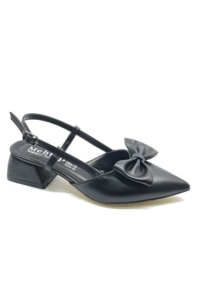 KOCAMANLAR حذاء Mehtap الكلاسيكي ذو الكعب العالي مفتوح الظهر ومفصل باللون الأسود