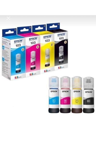 EPSON 103 L5290,l3266,l3260,l3256,l3251,l3250,l3211 4 Renk Mürekkep Takımı 65ml