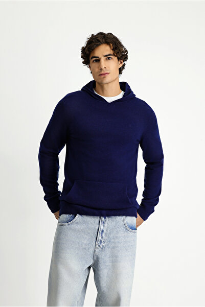 Kiğılı سترة تريكو صوفية بقصة عادية مع غطاء للرأس