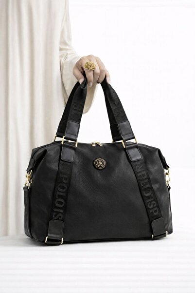 ÇANTAM GELSİN POLO BAG Geantă de mână și de umăr pentru femei, NEGRU, cu mai ...