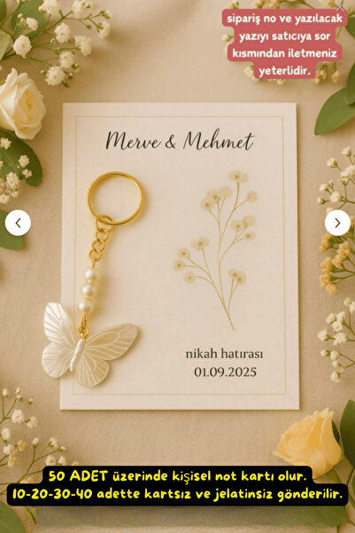 Emtory Home Kelebek 10 Adet Anahtarlık - Nişan Hediye - Kına Hediye - Nikah H...