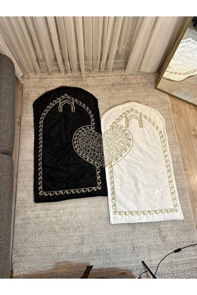 Emy Kalpli Konforlu Seccade Eşli Çift Seccadesi 2 Tesbihli Gelin Damat Bohças...