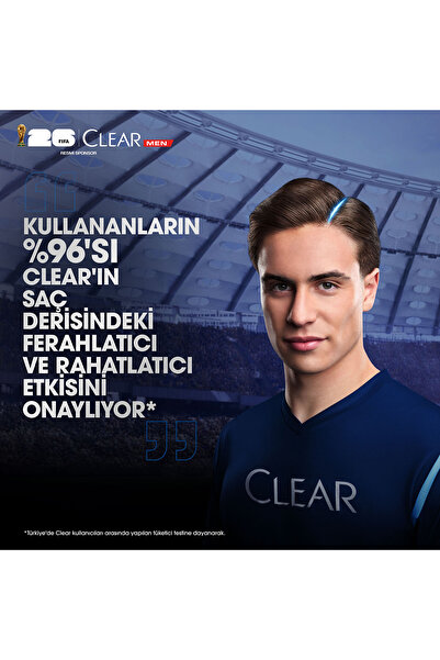 Clear Men Kepeğe Karşı Etkili Şampuan Cool Sport Menthol 600 ml x3
