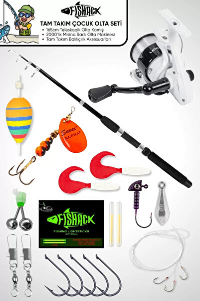 Fishack Tam Takım Çocuk Olta Seti - 165cm Kamış 10-30GR / 20'lik Makine - Tüm...