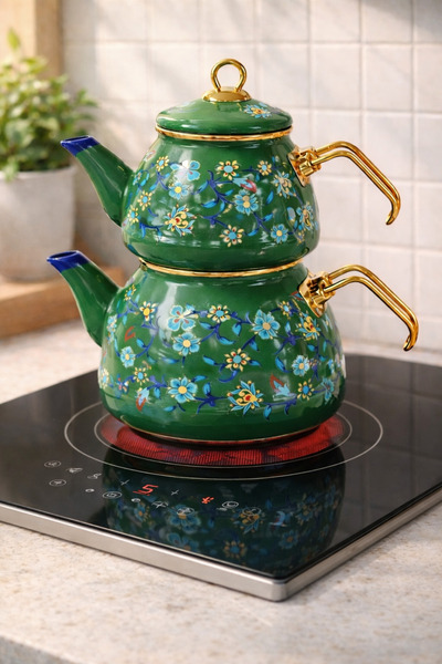 İnci Emaye 3,5Lt Emaye Çaydanlık Takımı