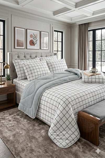 BAMİROSE Diamond Luxury Wellsoft Double-Sided Quilt + Pillowcase, Sleeping, D...