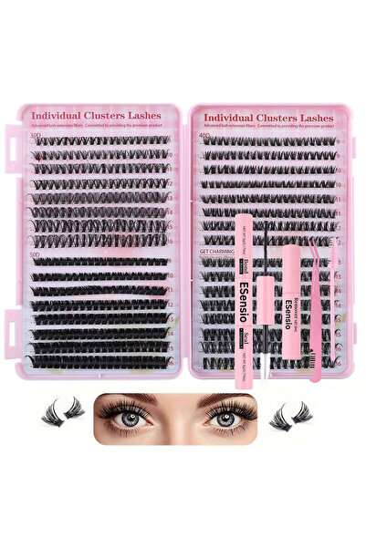 ESensio Set Gene False Individuale 640, Aspect Natural, Adeziv, Remover, Acce...