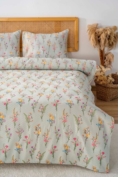 Rivaİstanbul بيجونفيل بيكيه مزدوج مطبوع 200×220 سم