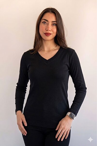 QYA Clothing ΒΑΣΙΚΟ ΜΑΚΡΥΜΑΝΙΚΟ ΜΑΚΡΥΜΑΝΙΚΟ ΜΠΛΟΥΖΑ 100% ΒΑΜΒΑΚΙ