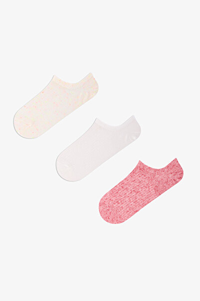 Penti 3 Çift Pamuklu Renkli Kendinden Desenli Sneaker Çorap
