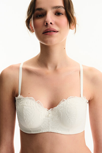 Penti Off-White Lotus Strapless Broidery Bra
