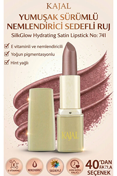 KAJAL Soft Edition Moisturizing Pearlescent Lipstick – Silkglow Hydrating Sat...