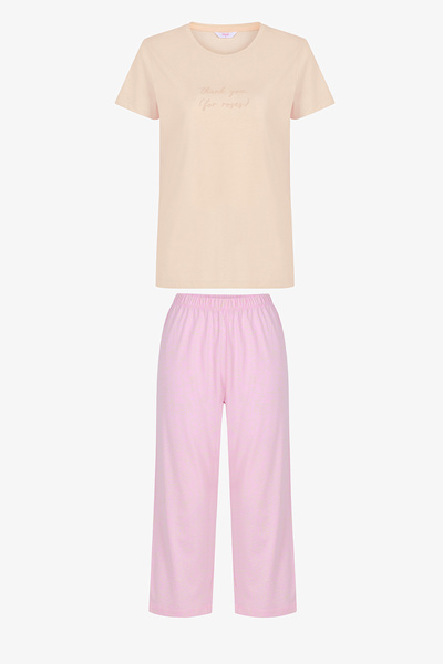 Penti Pembe Roses Pamuklu Kapri Pijama Takımı