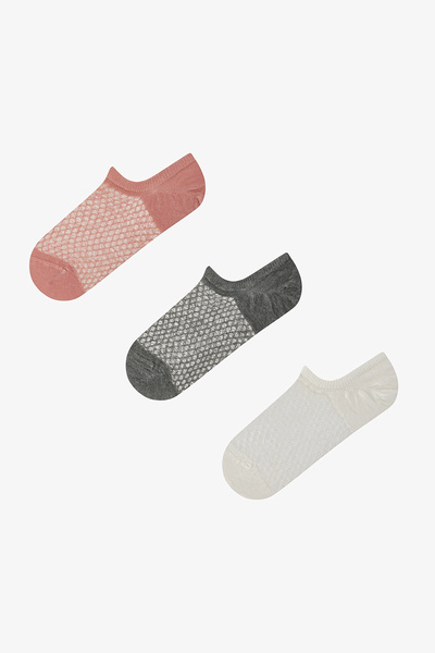 Penti 3 Pairs of Seamless Self-Patterned Sneaker Socks