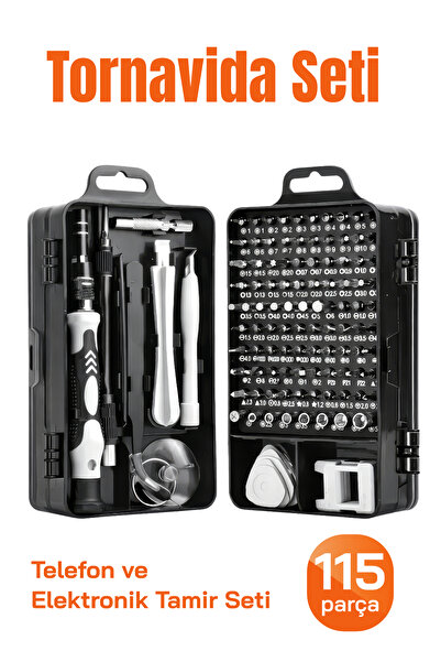Badem10 Profesyonel 115 Parça Tornavida Seti Telefon Tablet Elektronik Ürün T...