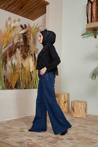 Neways 1067-Denim Bol Paça Pantolon Lacivert