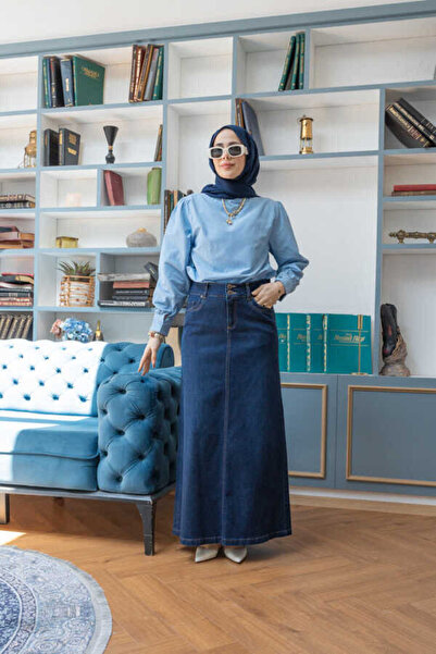 Neways 2058-Denim Etek Lacivert