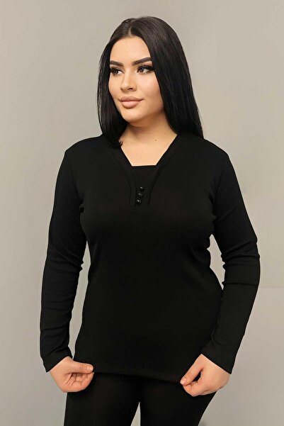 Siyezen Μπλούζα μαμάς μεγάλου μεγέθους με λεπτομέρεια κουμπιών στο μπροστινό ...