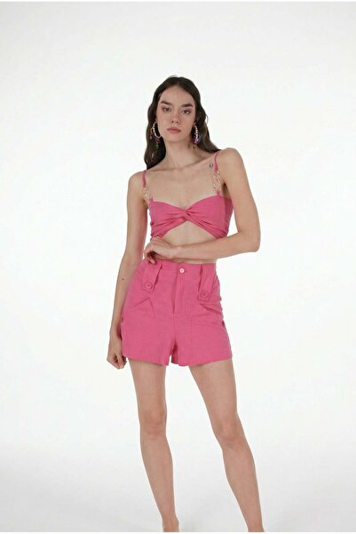 HOLLY LOLLY Μίνι ροζ σορτς με υφασμάτινη επένδυση Koton