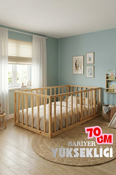 Loolpi Home Cosmo 70 cm Bariyerli Montessori Bebek ve Çocuk Karyolası Unisex ...